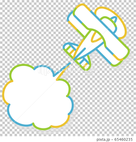 煙をあげて飛ぶ飛行機 65460235