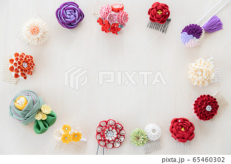 つまみ細工の簪 背景用 つまみ細工の簪 背景用 65460302