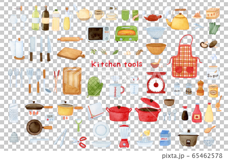 手描き水彩｜キッチンツール　clipart　イラストセット 65462578