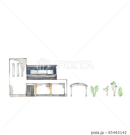 デザインハウス、広いガレージのある家、素材 デザインハウス、広いガレージのある家、素材 65463142