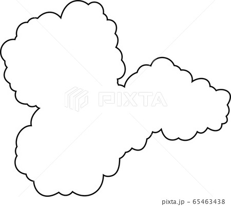 大きい雲 曇り フレーム 和風 リアル 年賀状 イラストのイラスト素材