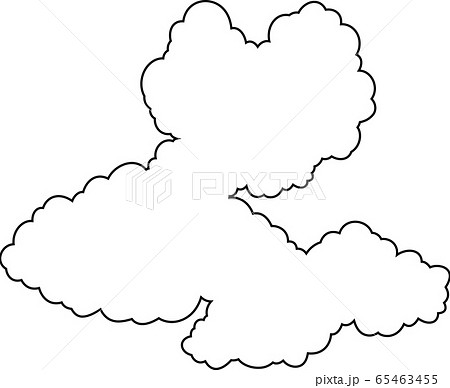 大きい雲 曇り フレーム 和風 リアル 年賀状 イラストのイラスト素材