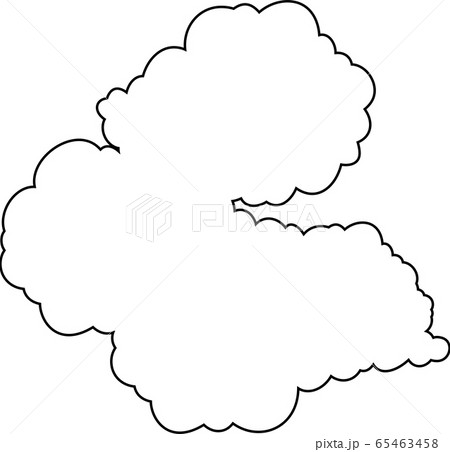 大きい雲 曇り フレーム 和風 リアル 年賀状 イラストのイラスト素材