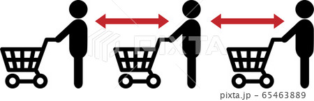 社会的距離を取りながら買い物をする人々 社会的距離を取りながら買い物をする人々 65463889