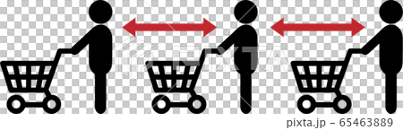 社会的距離を取りながら買い物をする人々 社会的距離を取りながら買い物をする人々 65463889