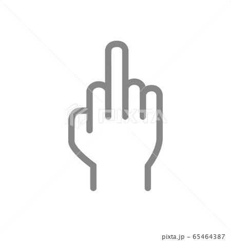 Fuck Gesture Line Icon Obscene Phallic Symbol のイラスト素材