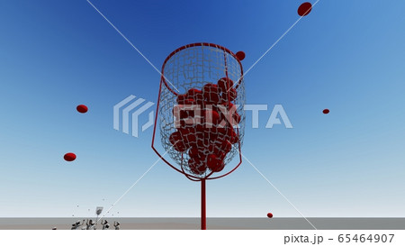 学校 運動会 玉入れ 観客無し 建物無し イラスト51のイラスト素材