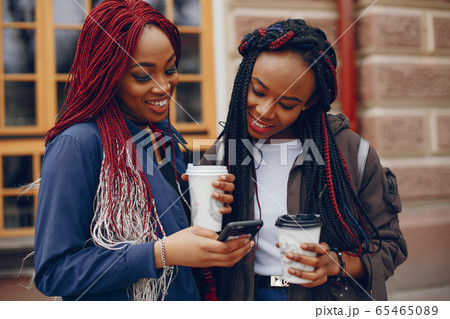 black girl in a city 65465089