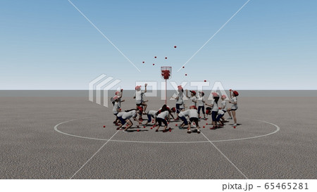学校　運動会　玉入れ　観客無し　建物無し　イラスト34 65465281