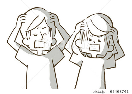 ショックを受ける男女-夫婦・カップル ショックを受ける男女-夫婦・カップル 65468741