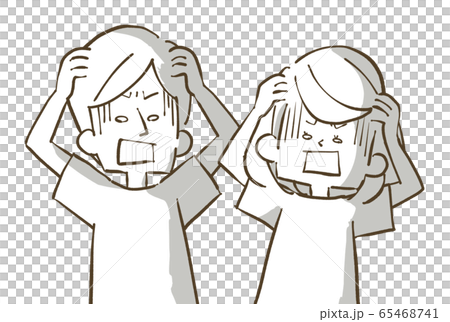 ショックを受ける男女-夫婦・カップル ショックを受ける男女-夫婦・カップル 65468741