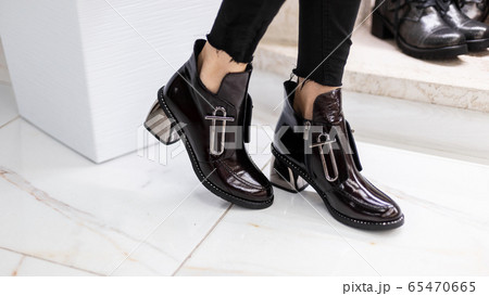 Fashionable black patent leather shoes Fashionable black patent leather shoes 65470665