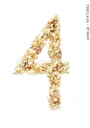 Number 4 made of pencil shavings 65471662