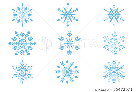 青い雪の結晶のベクターイラストのイラスト素材
