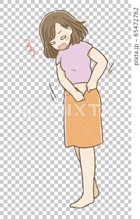 A woman who is overweight and whose zipper does not rise A woman who is overweight and whose zipper does not rise 65472762