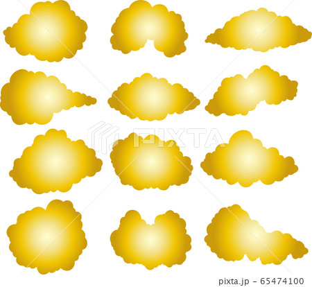 雲 曇り フレーム 和風 リアル 年賀状 イラストのイラスト素材
