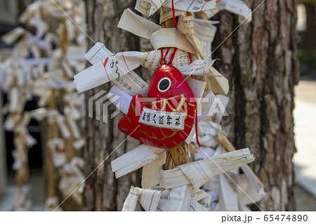 難波八坂神社のおみくじの写真素材