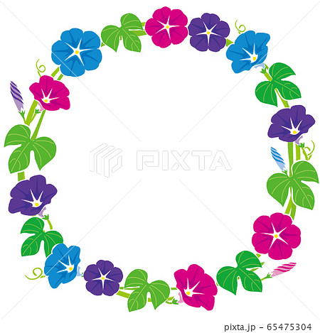 夏のフレームのイラスト 朝顔のイラスト素材