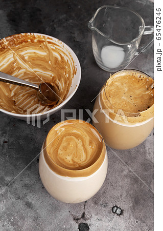 Popular drink Korean dargon coffee made of instant 65476246