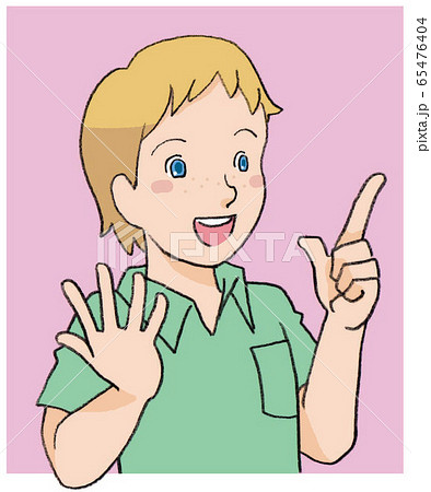 外国人の男の子 カラー のイラスト素材