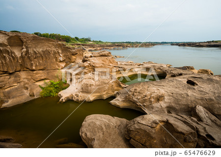 Natural of Rock Canyon in Mekhong River in Ubon 65476629