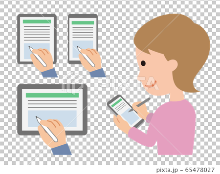 Female tablet with electronic signature 65478027