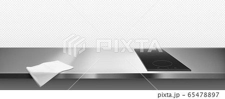 Electric stove on kitchen counter top view, border Electric stove on kitchen counter top view, border 65478897