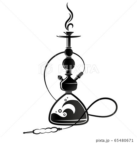 Hookah Silhouette Relaxation And Smokingのイラスト素材