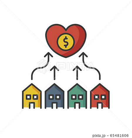 clipart of people surrounding a house