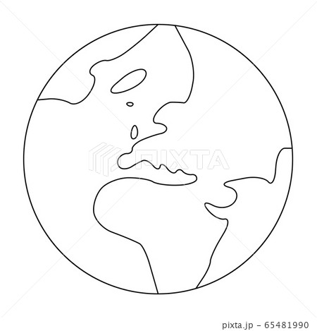 Simplified outline Earth globe with map of World focused on Europe. Vector illustration Simplified outline Earth globe with map of World focused on Europe. Vector illustration 65481990