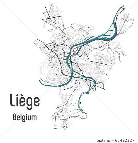 Carte de Liège Liège Luik districts : image vectorielle de stock (libre de  droits) 1720649329