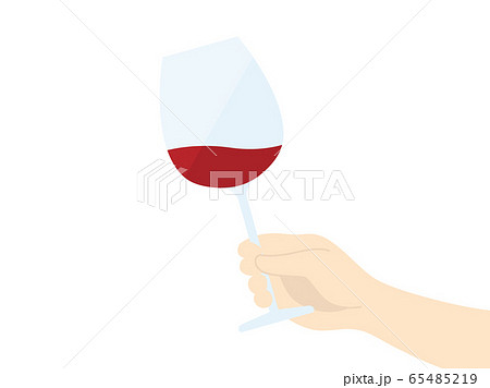 ワイングラスを持つイラストのイラスト素材