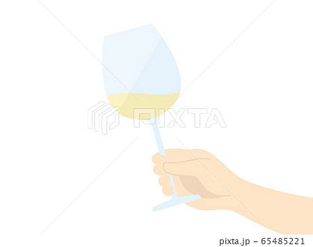 ワイングラスを持つ手のイラストのイラスト素材