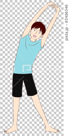 A man stretching A man stretching 65486346