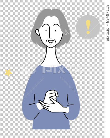 手を打つジェスチャーをする年配女性 手を打つジェスチャーをする年配女性 65487118