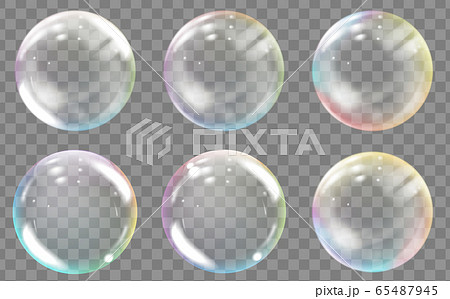 Transparent colored soap or water bubbles. Transparent colored soap or water bubbles. 65487945
