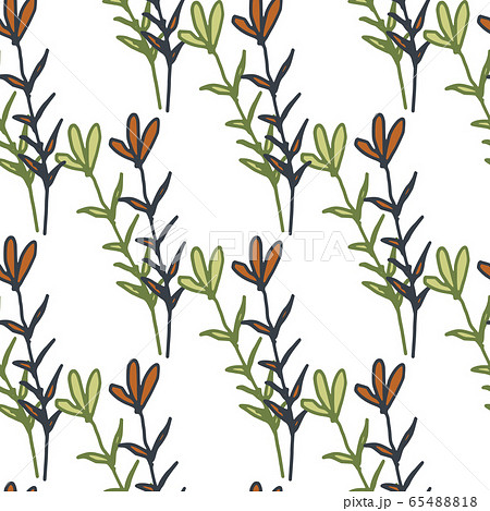 Cute little flowers seamless pattern in doodle style. Hand drawn outline floral wallpaper. Cute little flowers seamless pattern in doodle style. Hand drawn outline floral wallpaper. 65488818