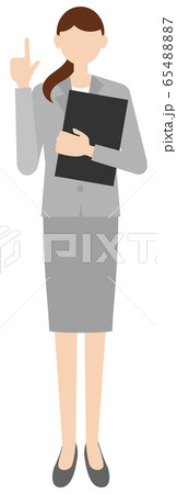 スーツを着た女性の全身イラスト 65488887