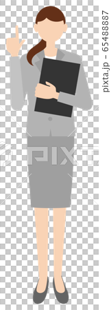 スーツを着た女性の全身イラスト 65488887