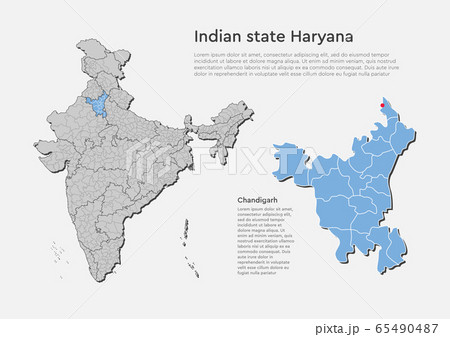 India country map, Haryana state template concept 65490487