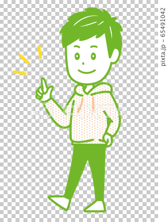 指差しをする男性 ポーズ イラストのイラスト素材