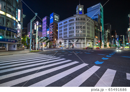 《東京都》人の消えた銀座・自粛ムードの東京 《東京都》人の消えた銀座・自粛ムードの東京 65491686