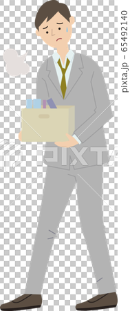 リストラで落ち込む会社員のイラスト素材