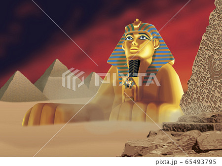 スフィンクスとピラミッドのイラストのイラスト素材 65493795 Pixta