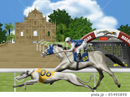 ドックレースと競馬のイラスト 65493849