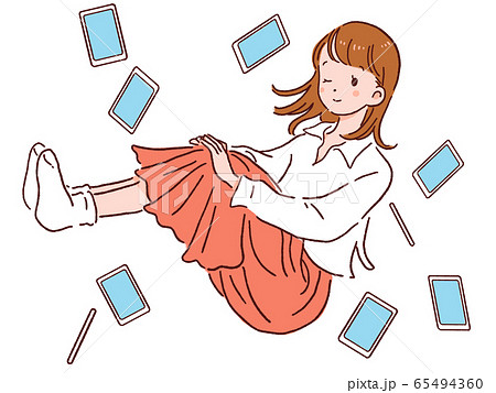 女性 スマホ  65494360