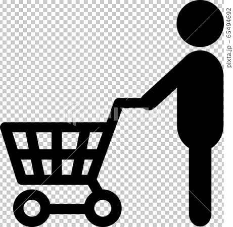 買い物カートを持つ人のイラスト素材