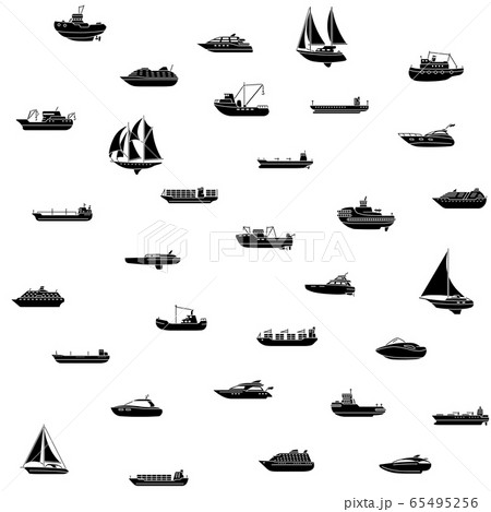 Seamless background of ships and boats. Barge and 65495256