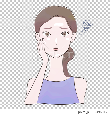 Woman with oily skin Woman with oily skin 65496017