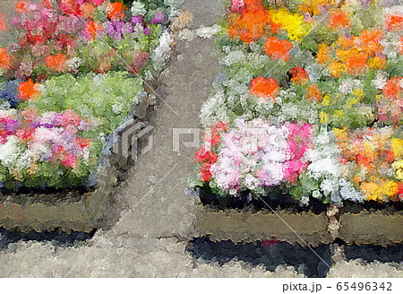 花屋の店先2のイラスト素材